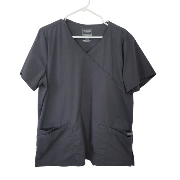 Cherokee Womens Scrub Top Workwear Professionals WW655 Mock Wrap Durable Stretch - Picture 1 of 10